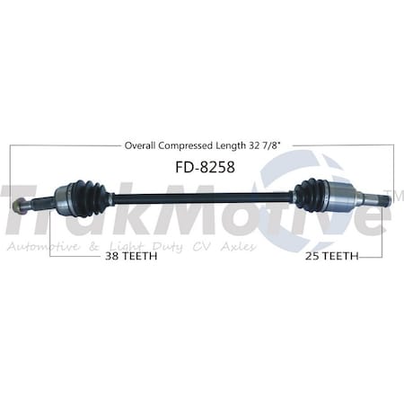 Surtrack Axle Cv Axle Shaft, Fd-8258 FD-8258